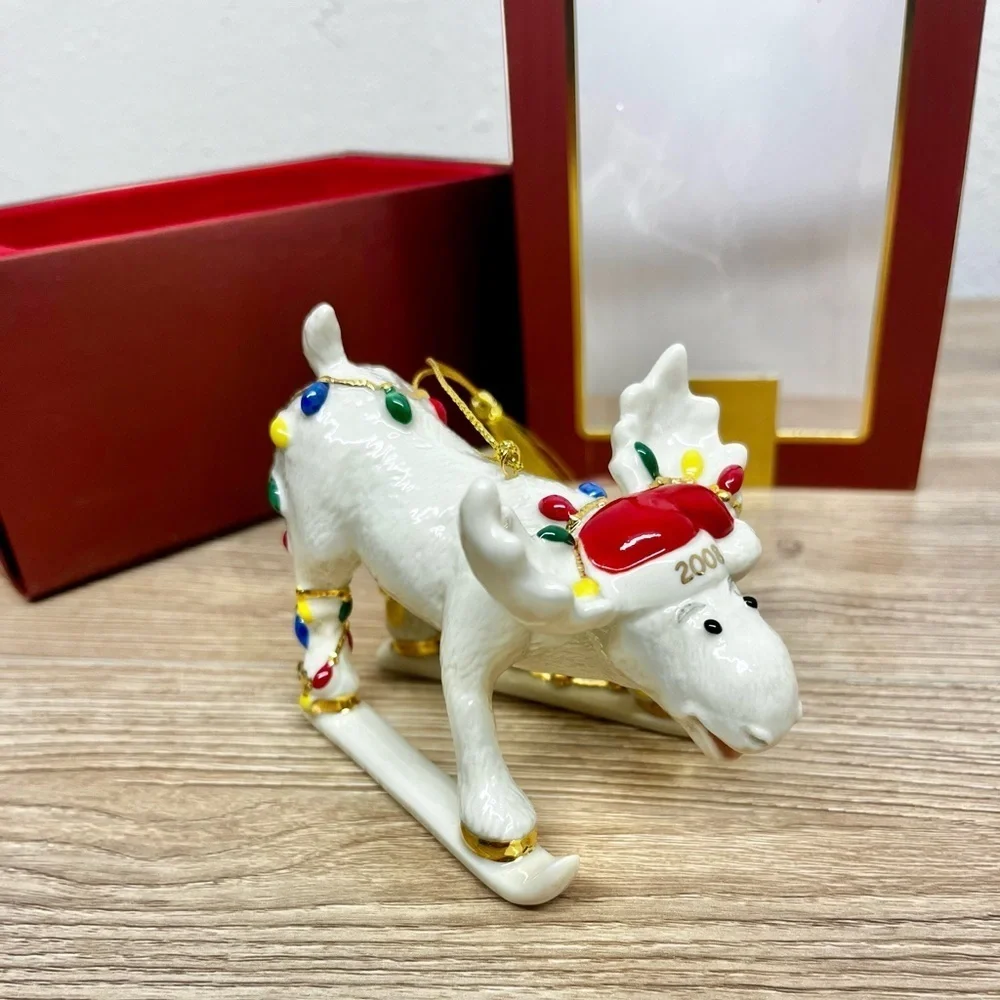Lenox Marcel Moose Moosey Mishap 2008 Annual Christmas Ornament Skiing